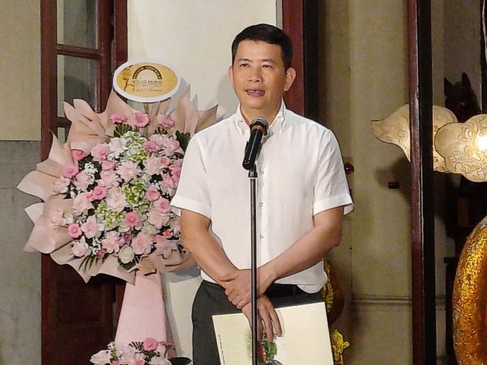 Chủ tịch UBND quận Hoàn Kiếm Phạm Tuấn Long phát biểu tại lễ khai trương